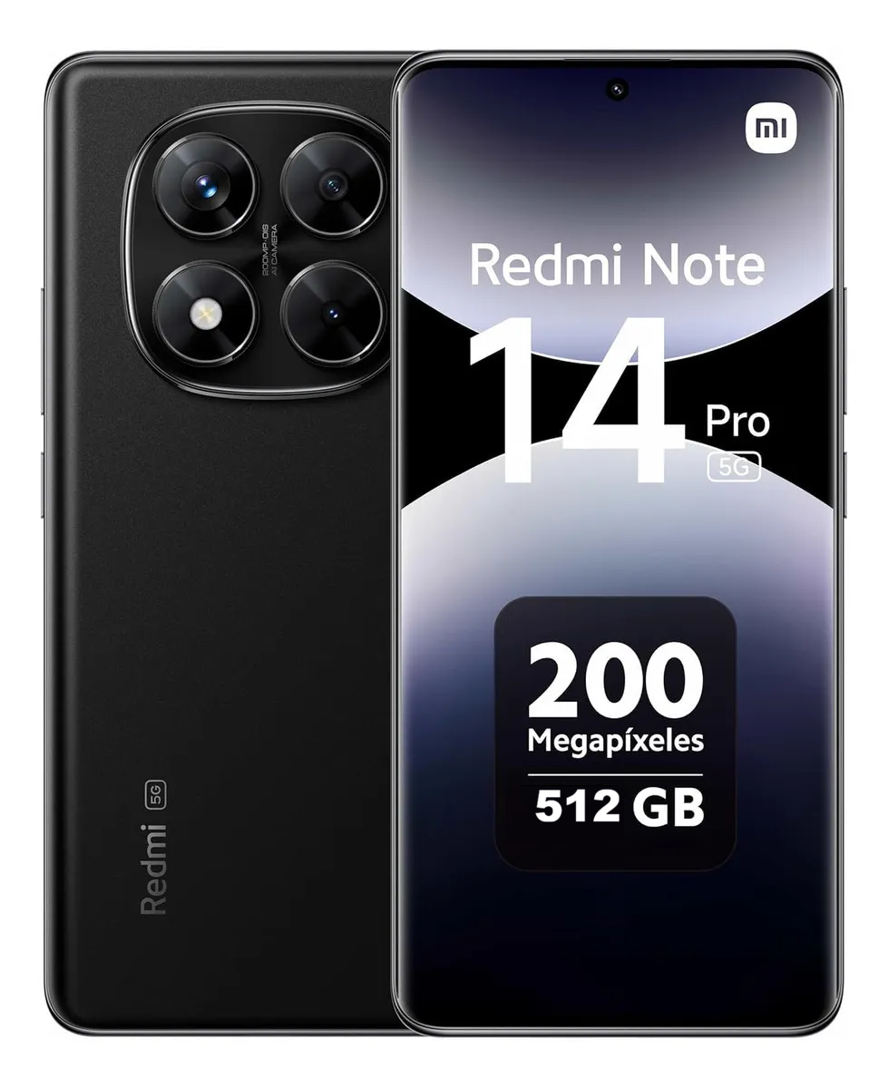 Telefone Xiaomi Redmi Note 14 Pro 5g 12gb Ram 512gb Rom 200mp Preto